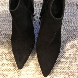 Black suede booties